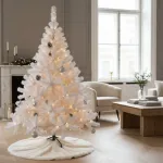 Arbolito De Navidad Blanco Montañes Deluxe 2,10mts Pie Metal
