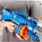 Pistola Ametralladora Juguete Lanza Dardos Electrica A Pilas Color Blanco