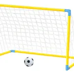 Arco De Futbol Desarmable Infantil Con Pelota E Inflador Color Amarillo