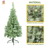 Árbol De Navidad Tronador Slim Nevado 1.20mts Base Metal