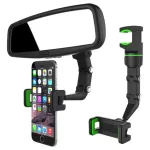 Soporte Celular Auto Espejo Retrovisor Giratorio 360° Color Negro