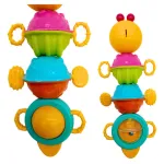 Sonajero Bebe Oruga Musical Movil Luz Sonido Didactico Color Amarillo