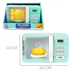 Microondas De Juguete Con Luz Sonido Y Efecto Coccion Horno Color Agua