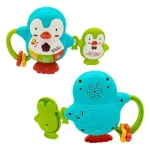 Sonajero Musical Bebe Pingüinos Music Con Luz Y Sonidos Color Celeste Expreso Polar