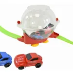 Pista De Autos Lanzador Vuelta 360 Grados Loop Para Armar Color Rojo