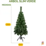 Árbol De Navidad Tronador Slim Verde 1.20mts Base Metal