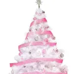 Arbol De Navidad Blanco Montañes Deluxe 1,80mts + Kit Rosa