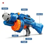 Pistola Ametralladora Juguete Lanza Dardos Electrica A Pilas Color Blanco