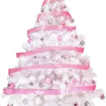 Arbol De Navidad Blanco Montañes Deluxe 1,80mts + Kit Rosa