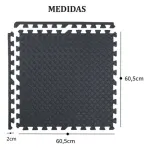Piso Goma Eva Gym Pack X4 Encastrable 10mm Con Bordes