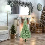 Árbol De Navidad Tronador Slim Nevado 1.20mts Base Metal