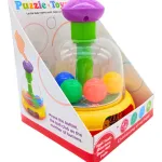 Juguete Didáctico A Presión Con Pelotitas Para Bebé Color Amarillo