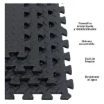 Piso Goma Eva Gym Pack X4 Encastrable 10mm Con Bordes