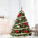 Arbolito Navidad Extra Lujo Patagonia 2.10mt + Adornos Plata