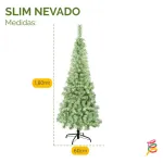 Árbol De Navidad Tronador Slim Nevado 1.80mts Base Metal