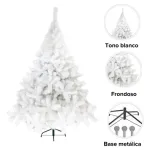 Arbol De Navidad Blanco Montañes Deluxe 2,30mts Pie Metal