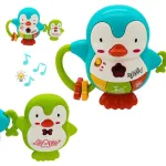 Sonajero Musical Bebe Pingüinos Music Con Luz Y Sonidos Color Celeste Expreso Polar