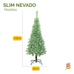 Árbol De Navidad Tronador Slim Nevado 1.50mts Base Metal
