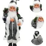 Papa Noel Muñeco De Navidad Adorno Decoracion Color Gris