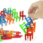 Torre De Sillas Juego De Mesa Equilibrio Balance Chairs Color Rojo