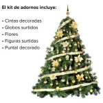 Arbolito Navidad Extra Lujo Patagonia 2.10mt + Adornos Plata
