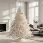 Arbol De Navidad Blanco Montañes Deluxe 2,30mts Pie Metal