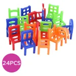 Torre De Sillas Juego De Mesa Equilibrio Balance Chairs Color Rojo