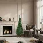 Árbol De Navidad Tronador Slim Verde 1.50mts Base Metal