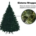 Árbol De Navidad Arbolito Pino Montañes Deluxe 2.1mts Base Metálica Verde Oscuro