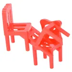 Torre De Sillas Juego De Mesa Equilibrio Balance Chairs Color Rojo