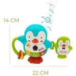 Sonajero Musical Bebe Pingüinos Music Con Luz Y Sonidos Color Celeste Expreso Polar