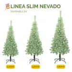 Árbol De Navidad Tronador Slim Nevado 1.50mts Base Metal