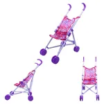 Cochecito Para Muñecas Expreso Polar Plástico 8 Ruedas Plegable Rosa