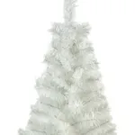 Arbol De Navidad Blanco Mini Arbolito 0,80mts Base De Tronco Natural