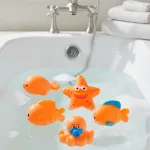 Set Animales De Goma Muñecos Para Jugar En La Bañera Color Naranja