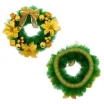 Corona Navideña Fabesa Verde 30cm Con Bayas Sin Luces Artificial Navidad