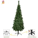 Árbol De Navidad Tronador Slim Verde 1.80mts Base Metal