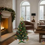 Arbol De Navidad Decorado Arbolito 1.20m Pino Carioca Color Rojo/oro