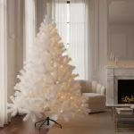 Arbolito De Navidad Blanco Montañes Deluxe 2,10mts Pie Metal