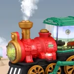 Tren Vintage Eléctrico Juguete Con Luz Sonido Y Efecto Humo Color Rojo