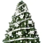 Arbolito Navidad Extra Lujo Patagonia 2.10mt + Adornos Plata