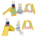 Casita De Conejos Familia Con Accesorios Juego Tobogan Color Rosa