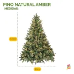 Arbol De Navidad Pino Natural Amber 1.30mts Base Metal