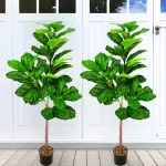 Planta Artificial Grande 130cm Ficus Decoracion Interior Ext Color Verde Claro