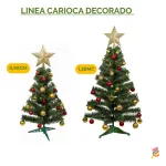 Arbol De Navidad Decorado Arbolito 1.20m Pino Carioca Color Rojo/oro