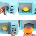 Microondas De Juguete Con Luz Sonido Y Efecto Coccion Horno Color Agua