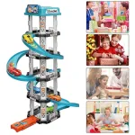 Pista Estacionamiento Autos Juguete Garage 5 Niveles Pisos Color Celeste