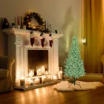 Árbol De Navidad Tronador Slim Nevado 1.50mts Base Metal
