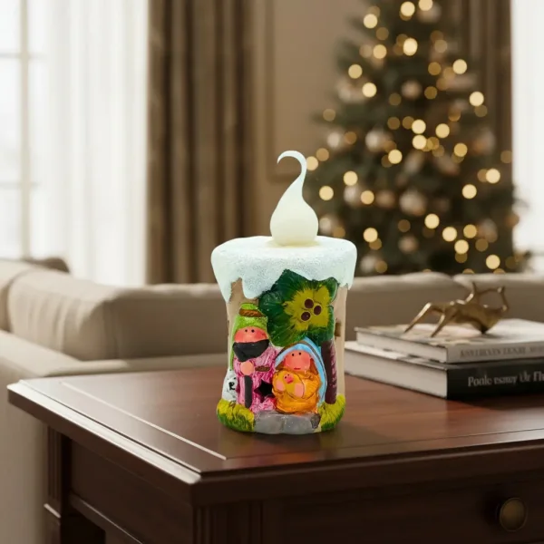 Pesebre Navideño Vela Con Luz Decoracion Navidad Vela Decoración N/a