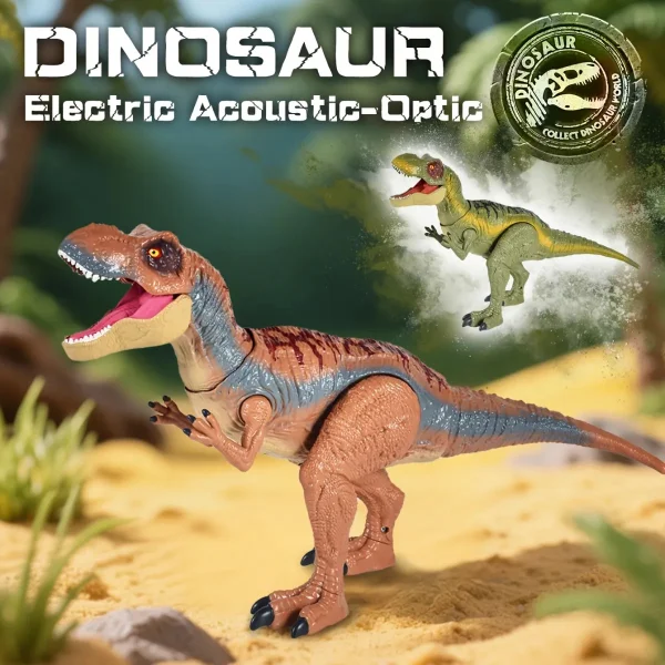 Dinosaurio T-rex Articulado Juguete Luz Sonido Y Movimiento T-rex Marrón